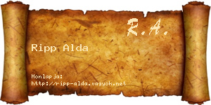 Ripp Alda névjegykártya